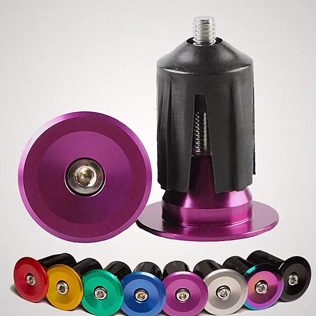 1 Pair Aluminum Bike Handlebar Ends, Purple Bar End Plugs for Road Bike, MTB Bar