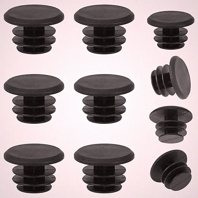 10-Piece Black Plastic Bike Handlebar Plugs - Bar End Caps for Road & Mountain
