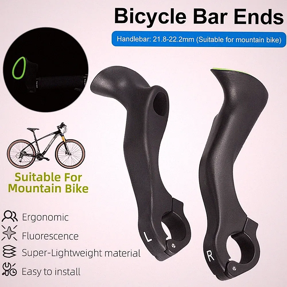 2PC MTB Bike Ergonomic Handlebar Extender for 21.8-22.2mm Handlebar Bar End Grip