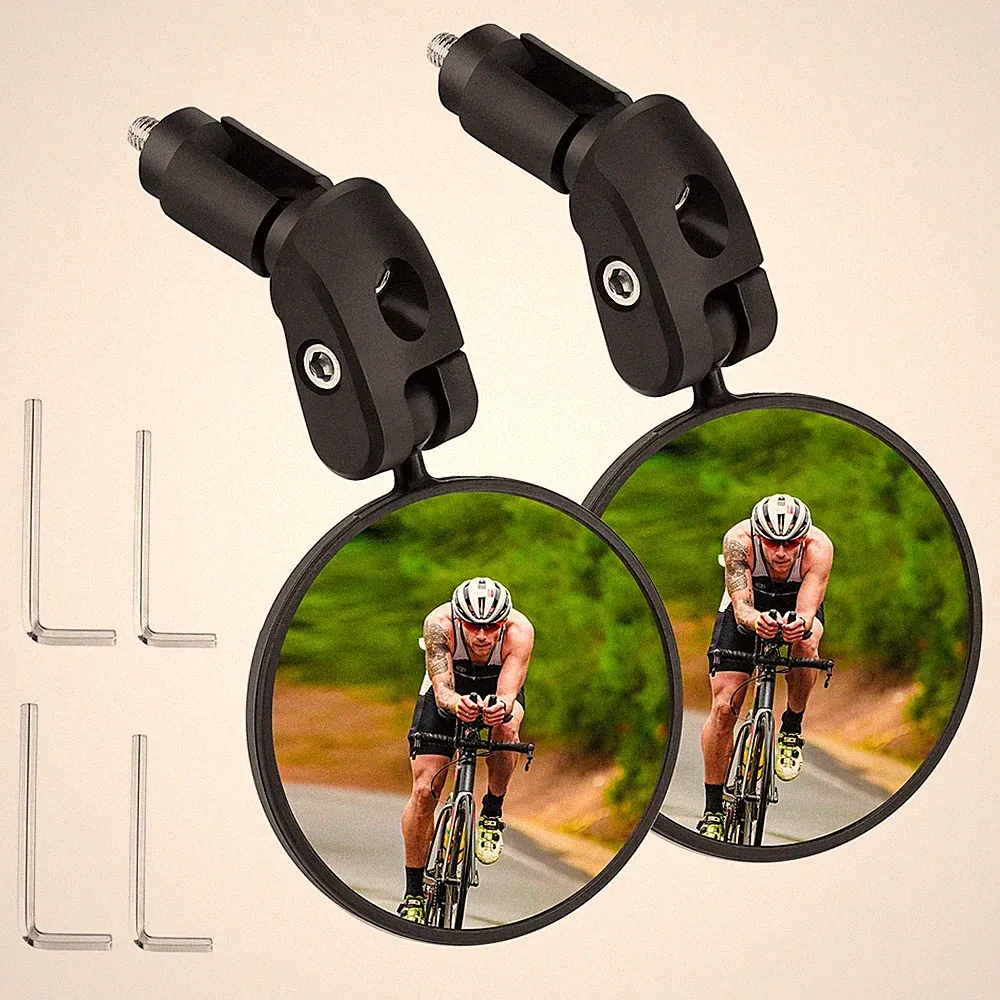2pcs Bike Mirror, Bar End Bicycle Riding Rearview Mirrors for Handlebars, Adj...