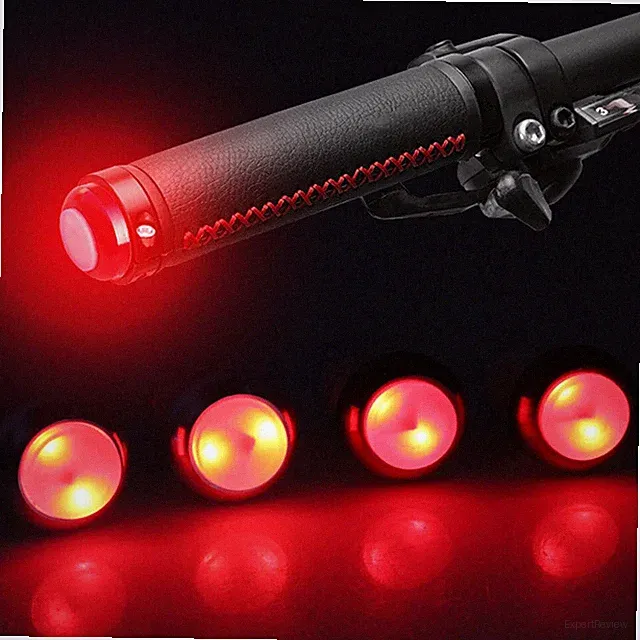2Pcs Safety Bike Cycling Handle Bar End Plug LED Safety Turn Signal Light Lamp