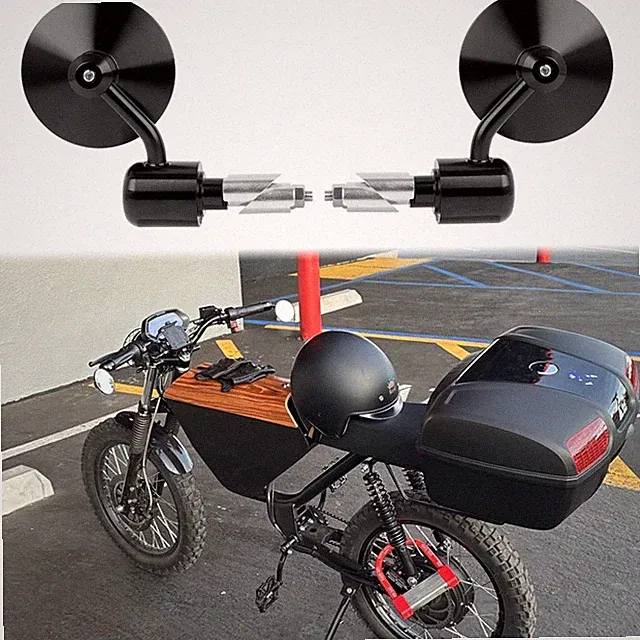 3" Round Motorcycle 7/8" Handle Bar End Side Mirrors For Onyx RCR Electric Bike