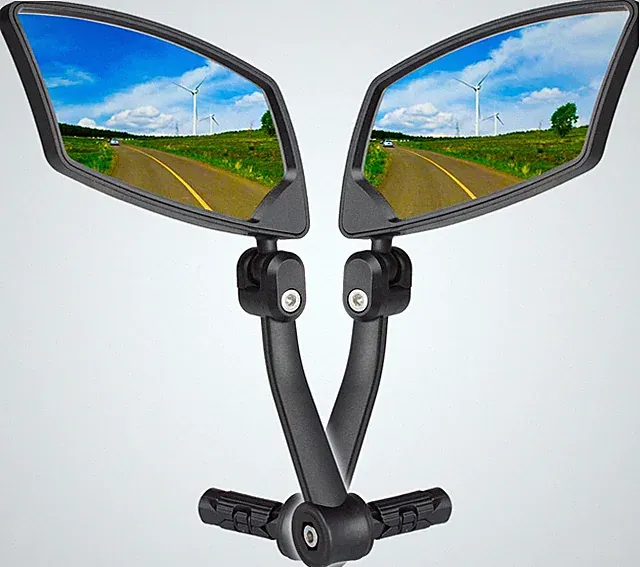 Bar End Bike Mirrors 1 PAIR, High–Definition Convex Scratch Resistant