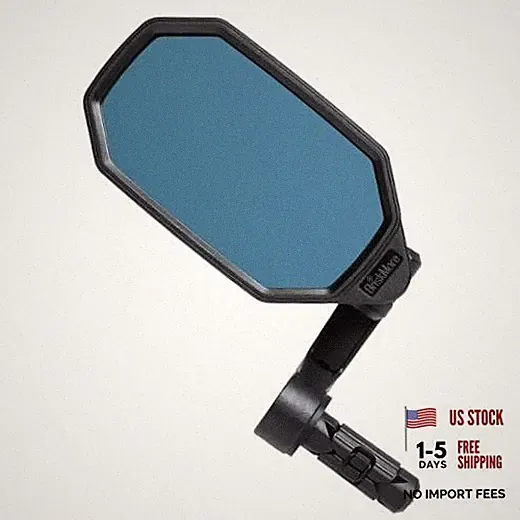 Bar End Bike Mirrors, High–Definition Convex Blue E:Blue Lens for Left side