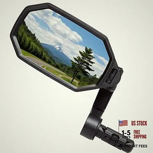 Bar End Bike Mirrors, High–Definition Convex Glass B:Silver Lens for Left side