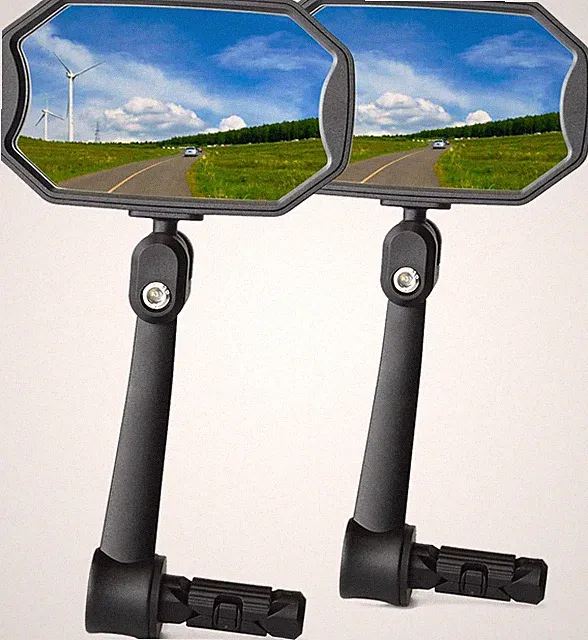 Bar End Bike Mirrors, High–Definition Convex Glass Lens for E-Bike