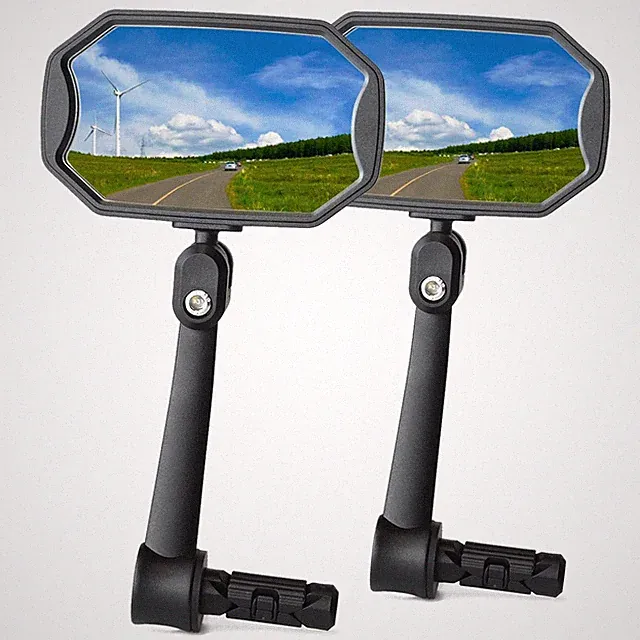 Bar End Bike Mirrors, High–Definition Convex Glass Lens for E-Bike Handleb
