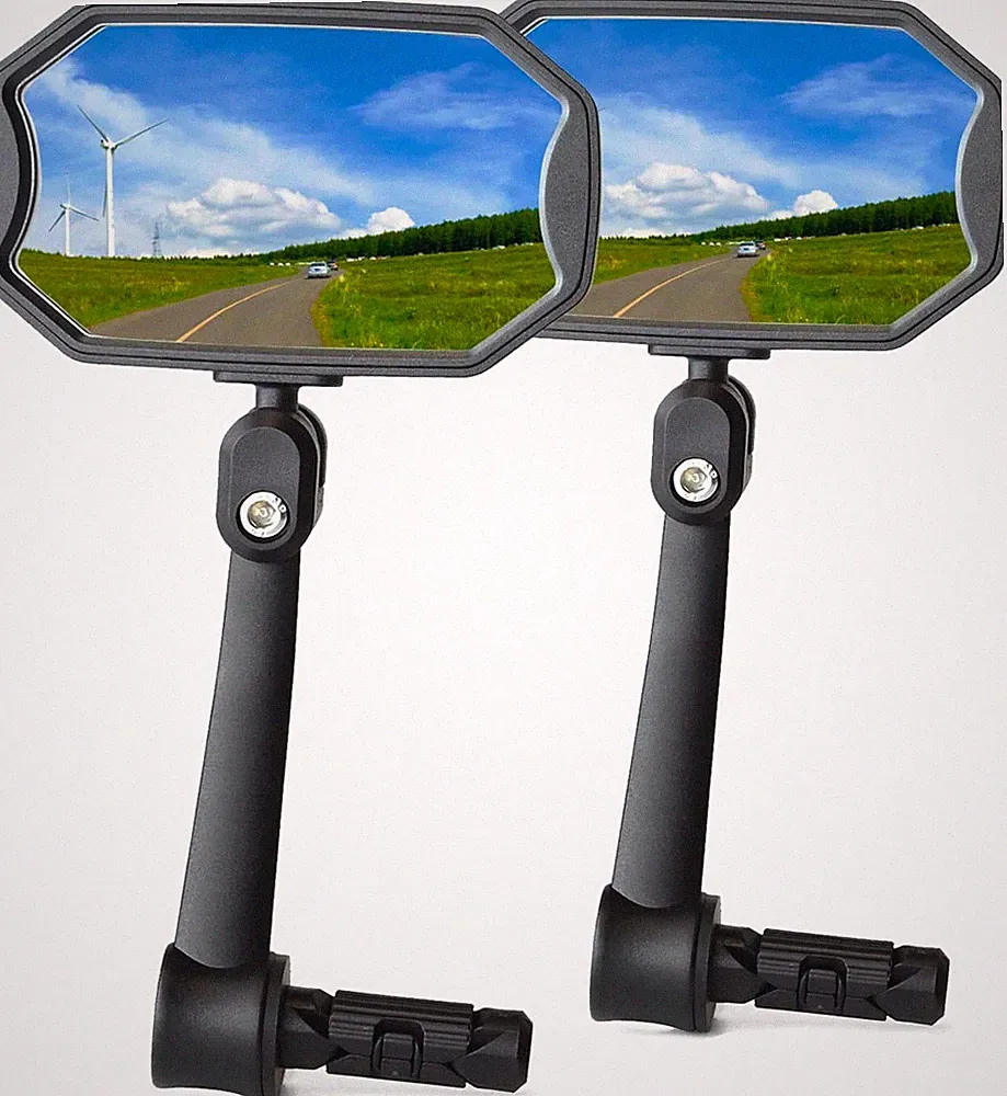 Bar End Bike Mirrors High Definition Convex Glass Lens For E Bike Handlebars New