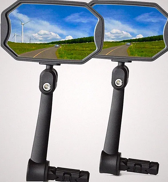 Bar End Bike Mirrors, High–Definition Convex Glass Lens for E-Bike Handlebars, S