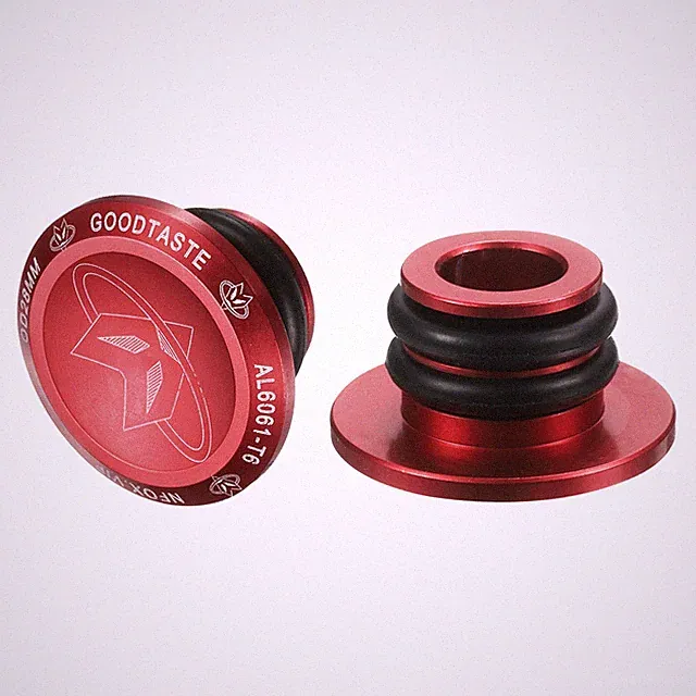 Bar End Plugs Aluminum Handlebar End Caps 0.57oz Bike Plugs with Rings Red