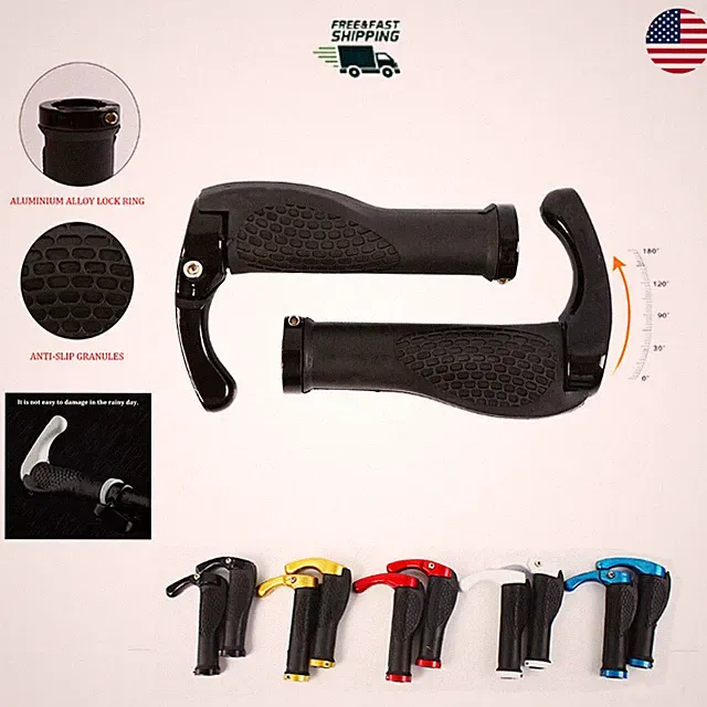 Bike Grips Rubber Mountain Bicycle MTB Handlebar Ergonomic Cycling Lock On Bar