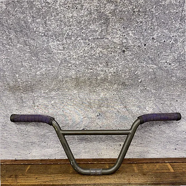 BMX Handlebar Steel Bar Odyssey End Caps 22.2 Clamp Purple Grips KNurl