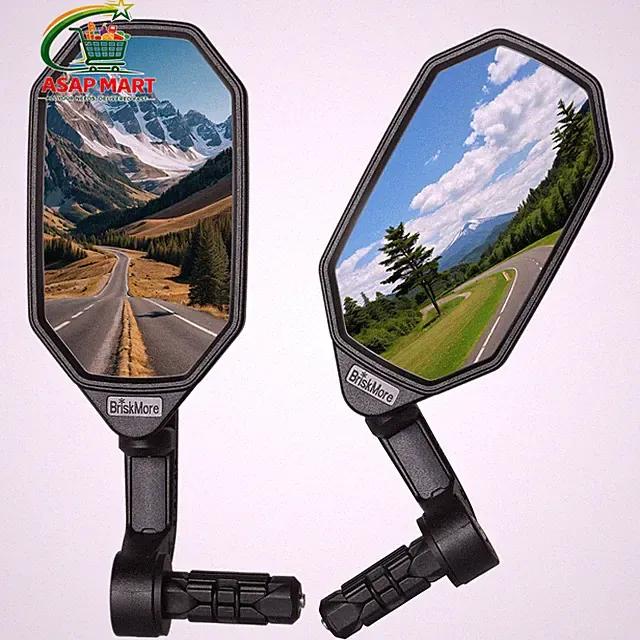 BriskMore Bar End Bike Mirrors, 3.6x2.2 inches, A:Silver Lens 1PAIR