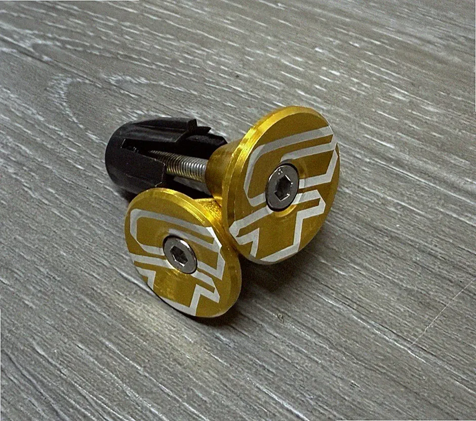 GT Mid School Repop Bicycle Bike Handlebar Bar End Plugs Gold Mountain BMX