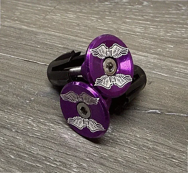 GT Wings Repop Bicycle Bike Handlebar Bar End Plugs Purple BMX