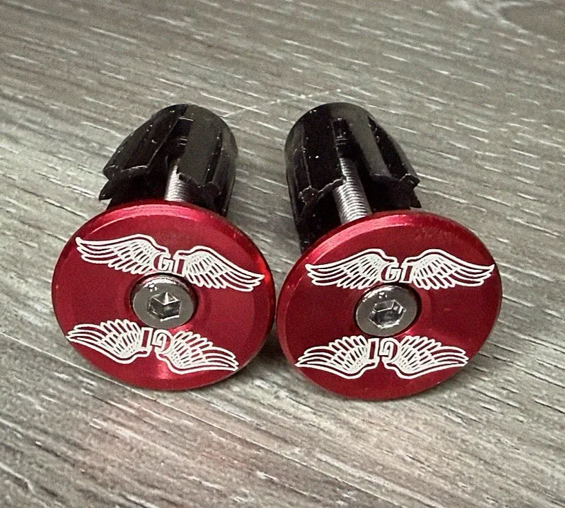 GT Wings Repop Bicycle Bike Handlebar Bar End Plugs Red BMX
