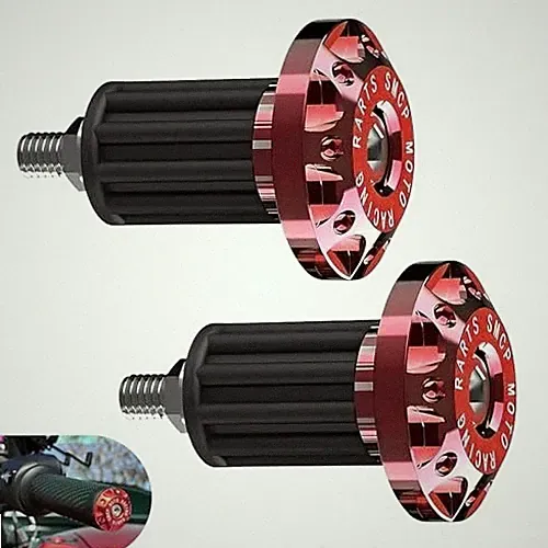 Motorcycle Bar End Plug, Wear-resistant Alloy Handlebar Grip End 2 PCS Red