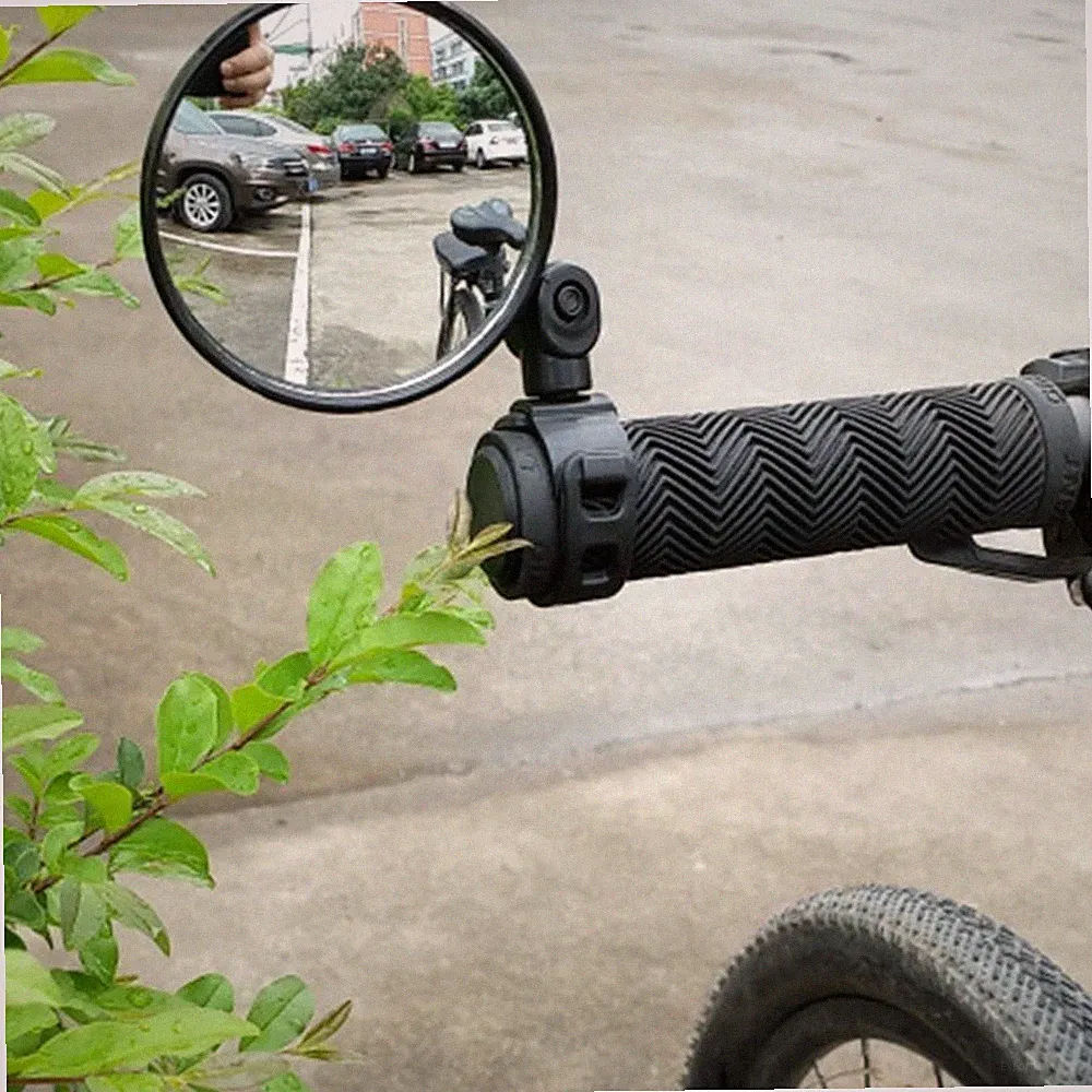 Mountain Bike Rearview Mirror Bicycle Handlebar Convex Rear View Mirror Bar End