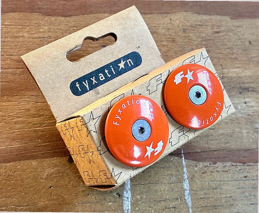 New Fyxation ORANGE BMX, MTB, City Bike Bar End Plugs Caps Aluminum Expanding