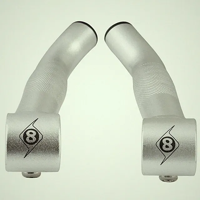 Origin-8 Comp Lite Alloy Bar End Set Short Bend Silver Mountain Commuter Bike