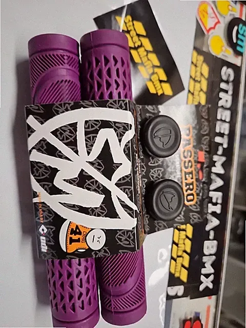 S&M PASSERO GRIPS Purple Wrist Happy Fit BMX bike + bar ends SE GT ODI USA NEW