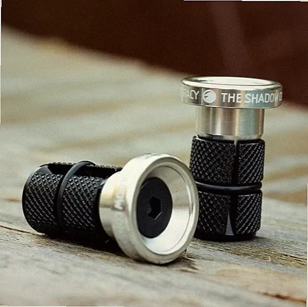 SHADOW CONSPIRACY DEADBOLT SLIM ALLOY BAR ENDS BMX BIKE SUBROSA HARO SILVER NEW