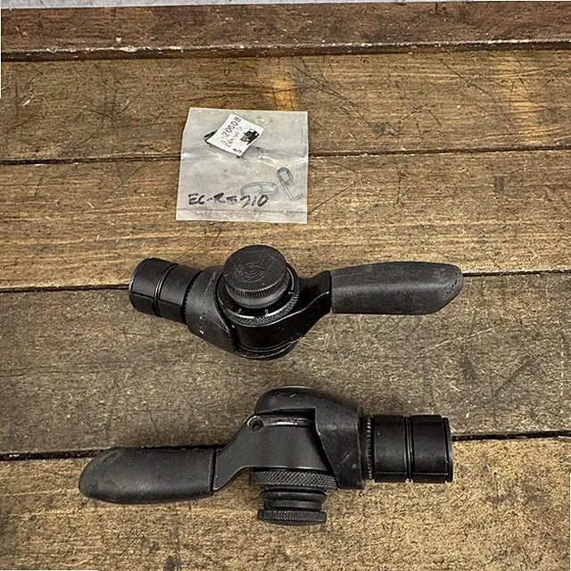 Vintage Campagnolo Bar End Shifter Set Barcon INdex Road Bike Black Caps Crack