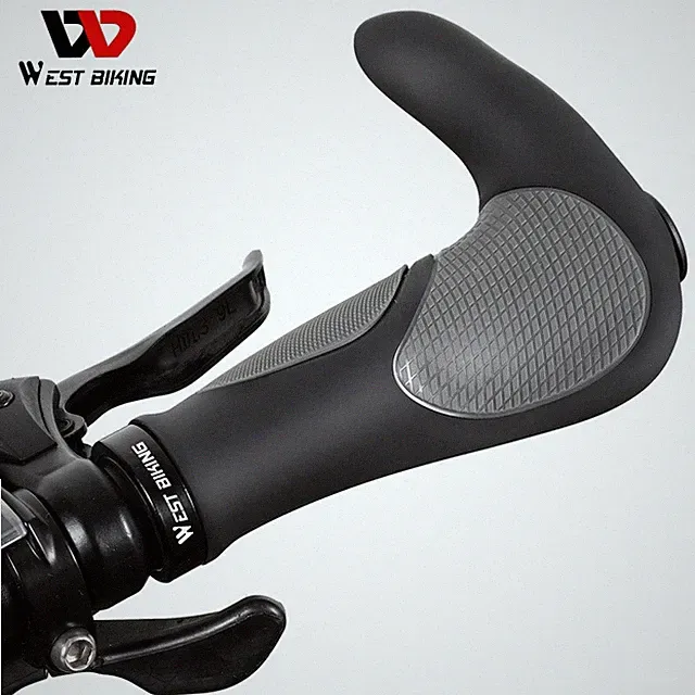 WEST BIKING Bike Grips Ergonomic Lock-on Bicycle Handlebar Bar Ends Plugs a Pair