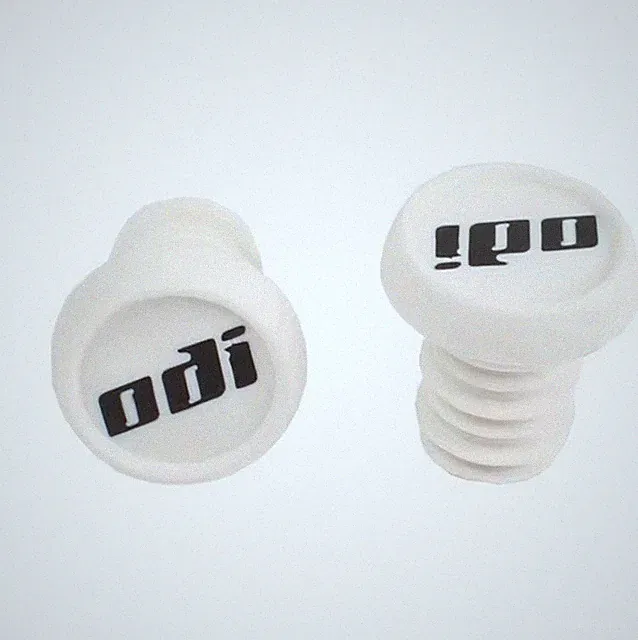 White Handlebar End Plugs Rubber Bar Cap Grip Mountain Bike Road Bicycle ODI